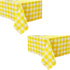 MANGATA CASA 2PCS Yellow Gingham Tablecloth, Waterproof Checkered Table Cloth for Square Tables, Light Yellow 52x52in