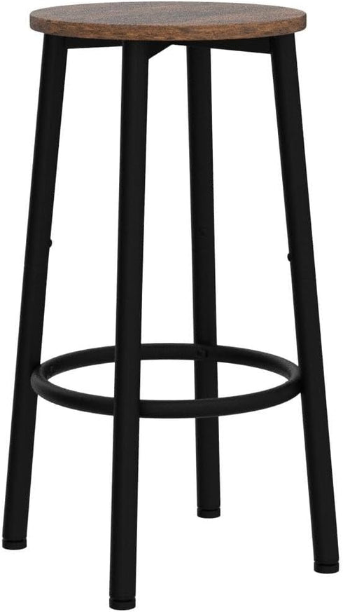 Set 2 BF03BY01 HOOBRO Bar Stools, of Bar Chairs, Kitchen Round Height Stools with Footrest, Breakfast Bar Stools