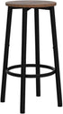 Set 2 BF03BY01 HOOBRO Bar Stools, of Bar Chairs, Kitchen Round Height Stools with Footrest, Breakfast Bar Stools