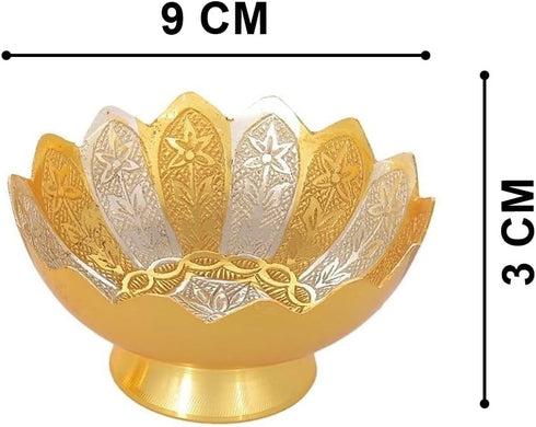 NOBILITY Bowl Spoon Set Gold & Silver Plated Dessert Dry Fruits Serving Sets for Wedding Return Gift Items Diwali Home Decorative Gifts for Friends Relative by NOBILITY