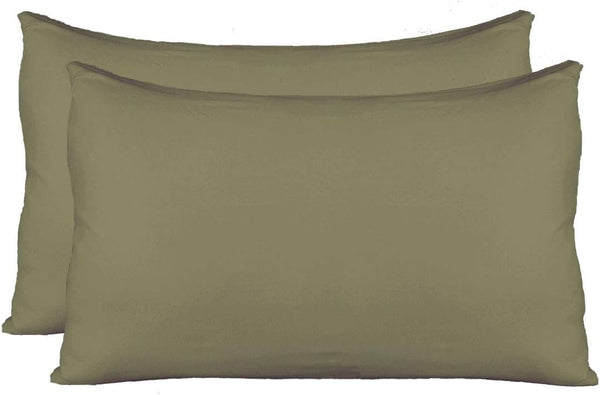 Extra Soft Jersey Knit Pillow Cases - Standard Size with Hidden Zipper, Pack of 2, Sage