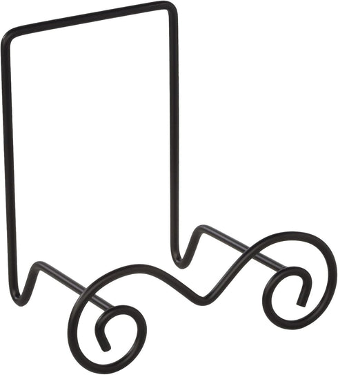 TRIPAR Large Square Black Wire Easel, Metal Finish, Tabletop Display, Handcrafted Scroll Designs