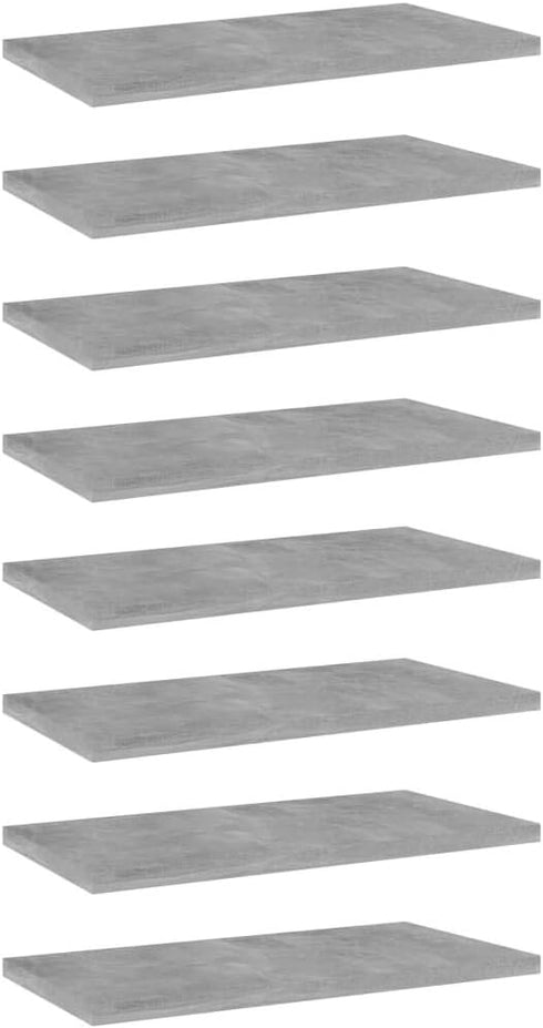 vidaXL Engineered Wood Bookshelf Boards - Modern Gray Concrete - Durable Easy-to-Clean