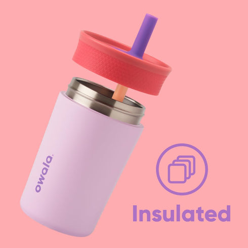 12 Oz, Owala Kids Insulation Stainless Steel Tumbler with Spill Resistant Flexible Straw, Easy to Clean, Kids Water