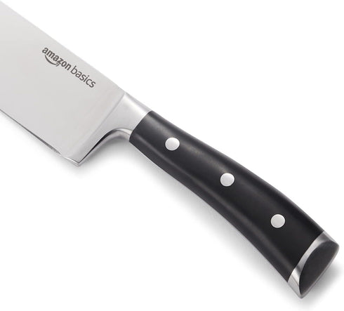 Amazon Basics Classic 8-Inch Chef s Knife with Three Rivets, Silver