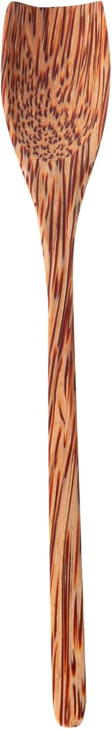 Restaurantware - Coco Casa 7 Inch Handmade Serving Spoons, 4 Greaseproof Coconut Spoons - Lacquered, Sustainable, Brown Coconut Serving Flatware, For Serving With Hot And Cold Foods