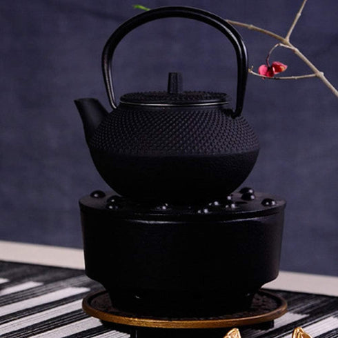 YARDWE Vintage Tea Pot Cast Iron Teapot, Teapot with Infuser Small Tea Kettle Japanese Teapot with Handle Tea Pots for Loose Tea (2. 83X2. 75X1. 69in Black) Small Tea Kettle