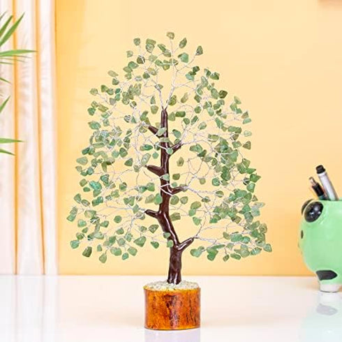 Green Jade Crystals Tree of Life Decor - Healing Crystals Spiritual Gift for Home & Office Decor