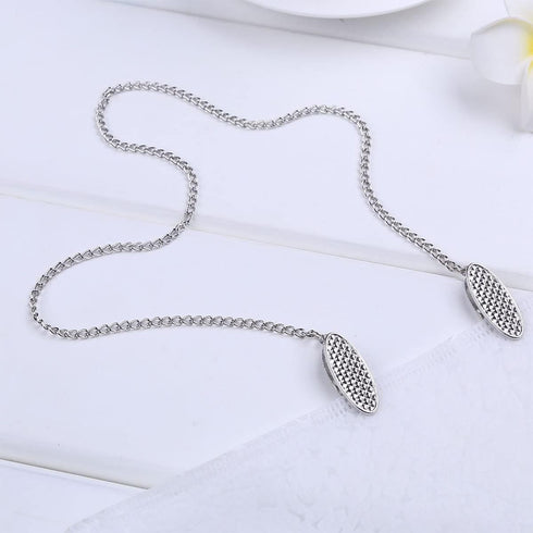 ZYAMY 2pcs Bib Holder Clips with Flexible Adjustable Chains Dental Bib Clip Metal Napkin Clip Chain, Allowing You
