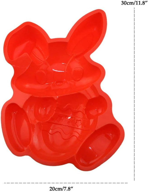 Non-stick Easter Bunny Silicone Cake Pan Mold for Baking, Rabbit Holding Egg