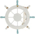 Nautical Beach Wooden Boat Ship Steering Wheel - Fishing Net Shell Fish Home Wall Décor (11" Diameter)
