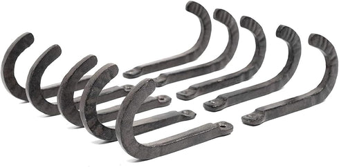 Rustic State Sabo Wall Mount Hooks - Cast Iron Coat Towel Bag Hat Hanger Set of 10 Multiuse Black Rack