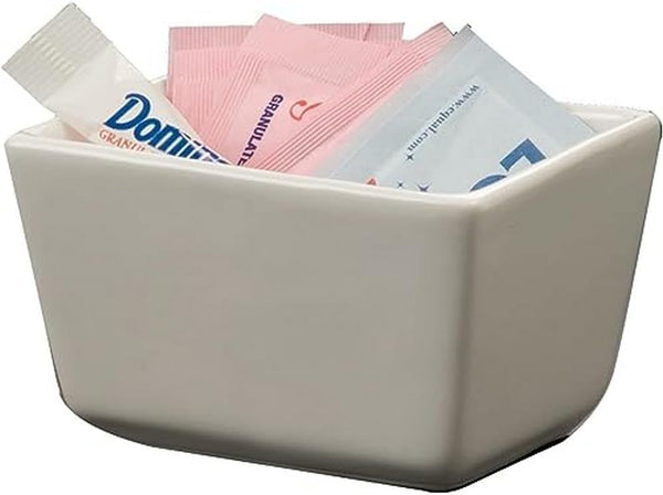 American Metalcraft SPP326 White Ceramic Sugar Packet Holder, 3.5" L x 2.5" W