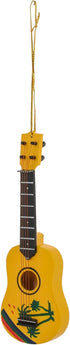 Broadway Gifts 5.4" Yellow Tropical Design Wood Ukulele Ornament Decoration