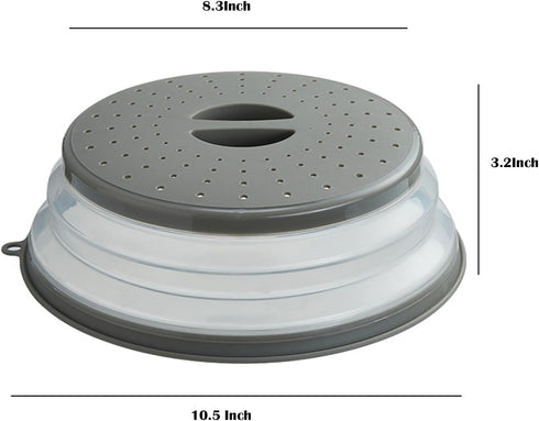 Microwave Splatter Cover Vented for Food, Kitchen Gadget, BPA-Free Silicone & Plastic, 1 Pack