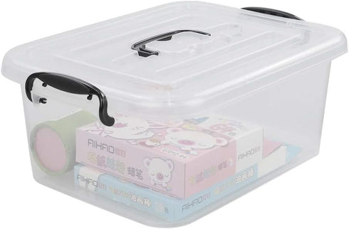 8 Quart Clear Storage Bin with Handle, 2 Packs for Organizing