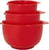 GLAD Mixing Bowls with Pour Spout, Set of 3 Non-Slip BPA Free Plastic, Dishwasher Safe Kitchen Cooking Supplies (Red)
