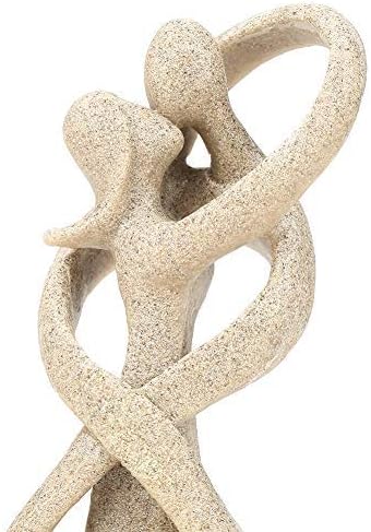 Sandstone Statue, Handmade Sandstone Kiss Lovers Couple Abstract Sculpture Art Craft Decoration