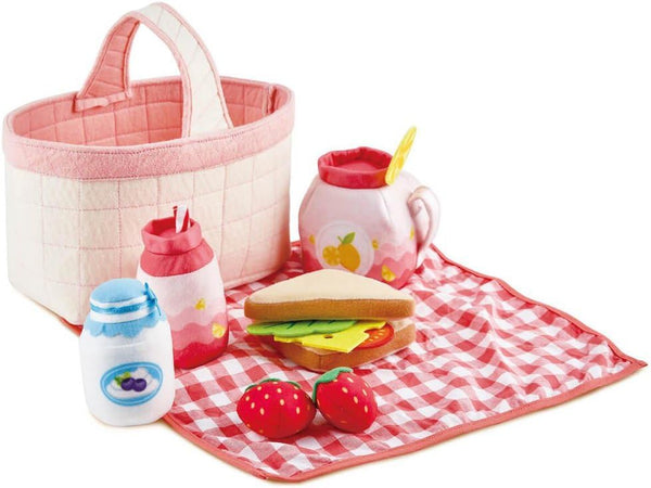 Hape Picnic Playset| 12 PCs Soft Indoor and Outdoor Pretend Food Toy