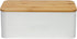 Countertop, OUTSHINE White Bread Box for Kitchen Small Storage Container with Bamboo Lid, Modern Kitchen Organizer