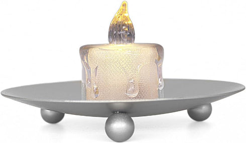 Set of 3 Decorative Iron Plate Candle Holders, 4.33x0.78inch for LED & Wax Candles, Spa & Wedding Decor