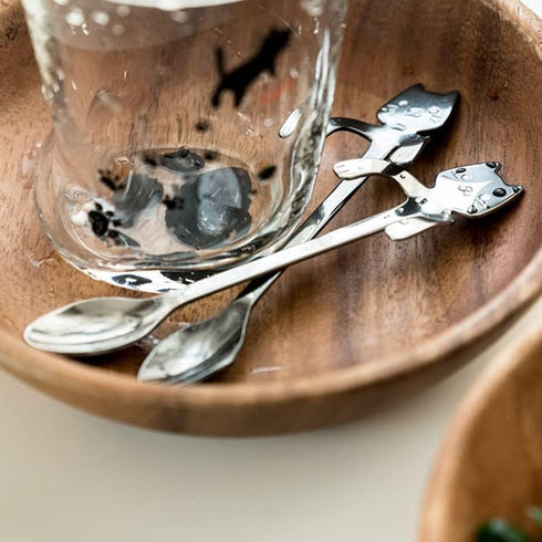 10PCS Stainless Steel Cute Mini Cat Spoons, 4.5 Inch for Tea, Coffee, Dessert, Ice Cream