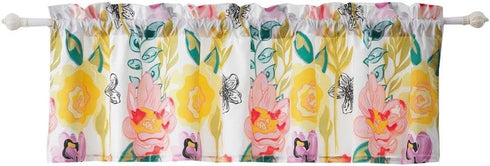Greenland Home Watercolor Dream Window Valance, White - 84 x 19