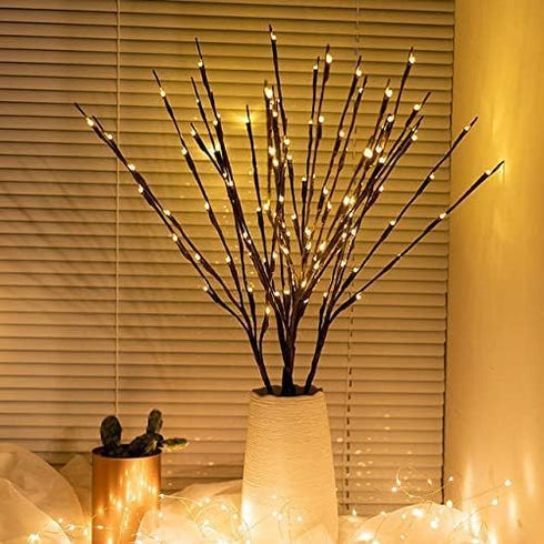 DK177 2 Pack LED Branch Light, Battery Operated Lighted Branch Vase Filler, 30 Inch, 20 LED for Home Romantic
