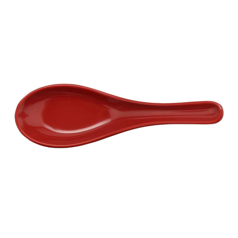G.E.T. 6026-RB Red/Black 0.6 oz. Soup Spoon, Break Resistant Dishwasher Safe Melamine Plastic, Pack of 12