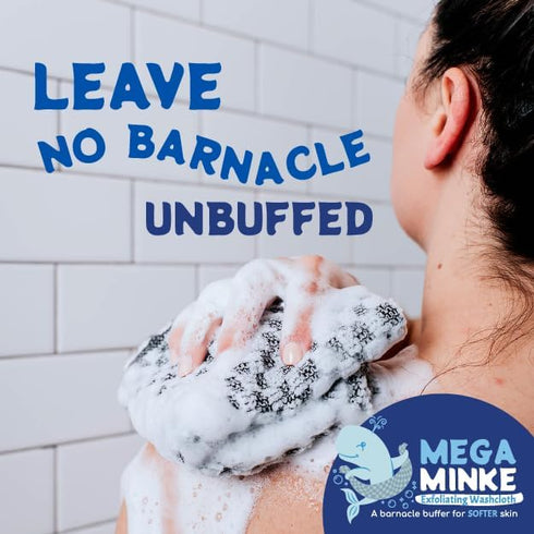 JJ KENT MEGA Minke Exfoliating Washcloth - Reusable Exfoliating Body Scrubber and Dead Skin Remover for Super Soft Skin