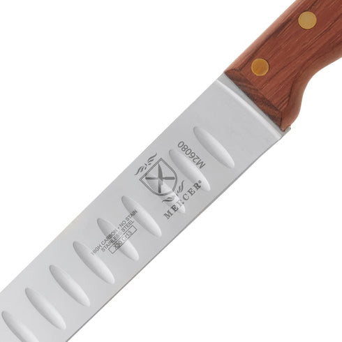 Mercer Culinary Praxis Granton Edge Slicer, 14 Inch, Rosewood Handle