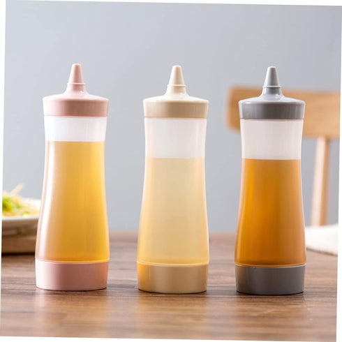 3PCS Sauce Squeeze Bottle, Plastic Oil Bottle, BBQ Sauce Bottle, Small Squeeze Bottles for Salad Dressing, Ketchup,