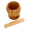 Mortar and Pestle Set, Bamboo Garlic Pounder Mincer Tool for Kitchen, Spice, Coffee, Herb, Ginger (S)