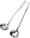 Metal Soup Ladle Set of 2, 18/8 Stainless Steel Ladle Spoon and Strainer Scoop, Cooking Utensil for Kitchen