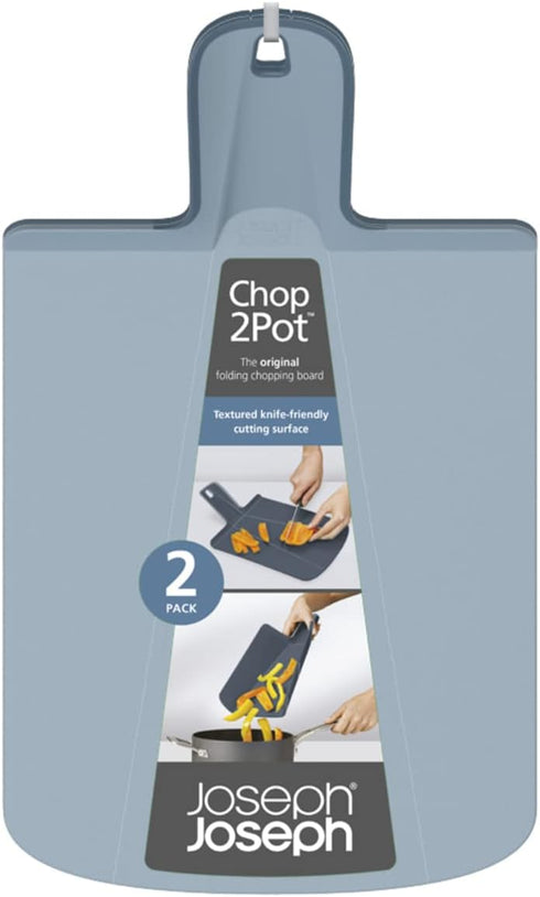 Joseph Joseph Chop2Pot Plus Foldable Plastic Cutting Board, Small, Sky