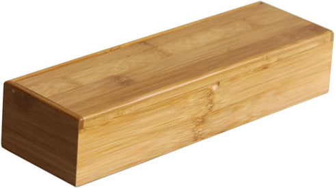 Flatware Wood Tray with Lid, Bamboo Kitchen Cutlery Drawer Organizer, Silverware Storage Container for Tableware