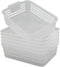 Rectangular Plastic Storage Organization Trays Baskets, Clear, 6-Pack