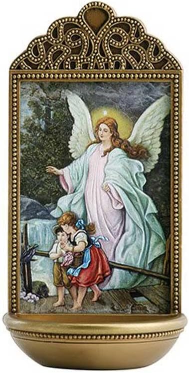 Christian Brands Guardian Angel Holy Water Font - Marco Sevelli, 3" W x 6" H - YC915