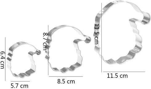 Santa Head Cookie Cutter Set - 3 Piece Stainless Steel Cookie Cutters