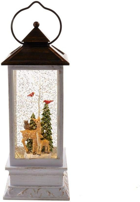 Kurt Adler 10-Inch Battery-Operated LED Deer and Tree Musical Table Piece with Motion