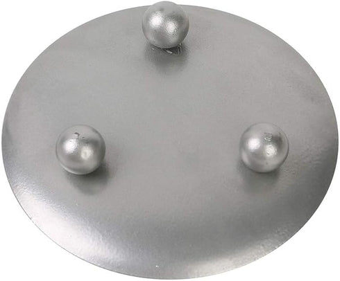 Scwhousi Silver Iron Plate Candle Holder Set, Decorative Iron Pillar Candle Holders for Wax Candles