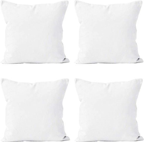 Encasa XO Throw Pillow Covers Only, 18"x18", 4 Pc Pack with Invisible Zipper, Polyester Twill for DIY