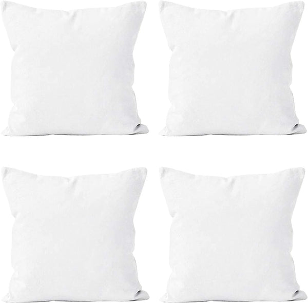 Encasa XO Throw Pillow Covers Only, 18"x18", 4 Pc Pack with Invisible Zipper, Polyester Twill for DIY