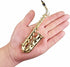 Instrument Ornament Gold Plated Miniature Saxophone Ornament Replica Musical Model with Gift Case for Christmas