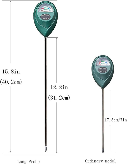 XLUX Long Probe Deep Soil Moisture Meter, Water Monitor Indicator Sensor for Indoor & Outdoor Large Pot Plants