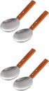 Rice Paddle Set, 4 Pcs Japanese Rice Spatula, Non-Stick Serving Spoon with Wood Handle for Home Kitchen