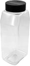 Pride Of India Large Clear Plastic Spice Jars w/Dual Sifter Cap | 32 Fluid Ounce Capacity | Food Grade BPA Free USA Made