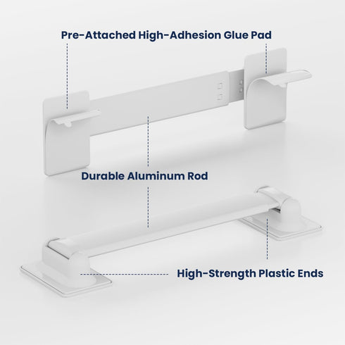 2 Packs Safoner Adjustable RV Shower Corner Storage Bar- Durable Aluminum RV Corner Caddy for Shower Organization