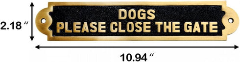 Renovators Supply Manufacturing Beware of Dog Sign, 10.9 in. X 2.1 in. Cast Brass