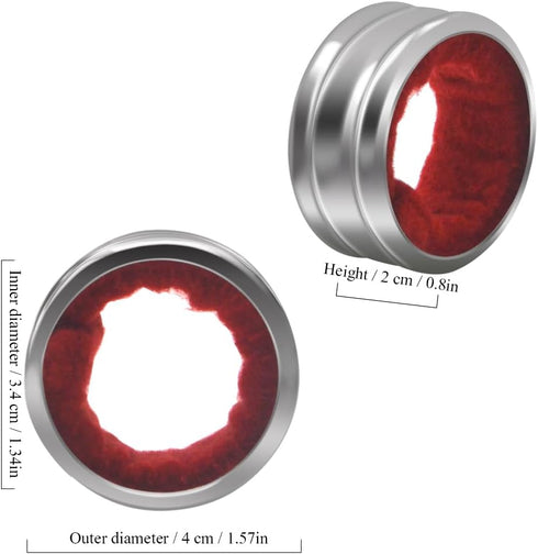 Stainless Steel Wine Bottle Collars, Durable Drip Rings, Simple Wine Drop Stopper with Felt (Red Waved)